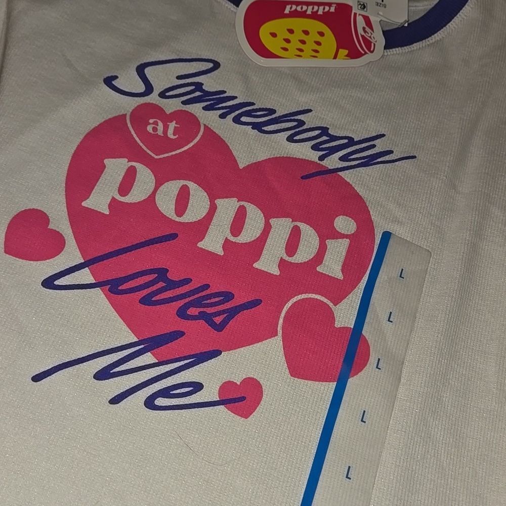 Poppi Soda White Purple crop top T-Shirt Womens L NWT Target Collab Graphic - Picture 12 of 12